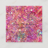 Makeup Artist Pink Glitzer Square Business Card Quadratische Visitenkarte (Rückseite)
