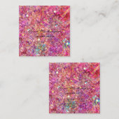 Makeup Artist Pink Glitzer Square Business Card Quadratische Visitenkarte (Vorne/Hinten)