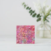Makeup Artist Pink Glitzer Square Business Card Quadratische Visitenkarte (Stehend Vorderseite)