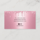 Makeup Artist Pink Glitzer Tropfen Ristorante La L Visitenkarte (Rückseite)