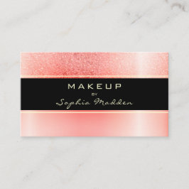 Makeup Artist Pink Gold Ombre Trendy Glitzer Visitenkarte