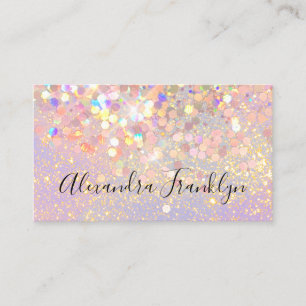 Makeup Artist Pink Holographic Glitzer QR Code Visitenkarte