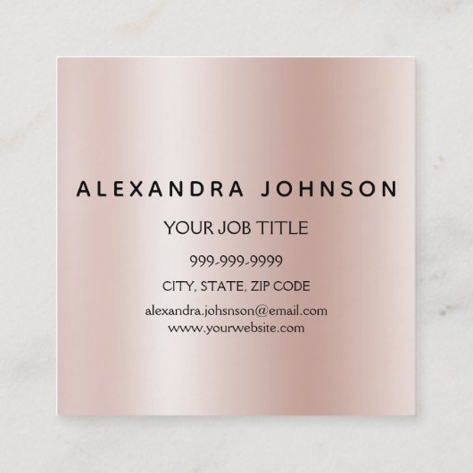 Makeup Artist Pink Lashes Glitzer Rose Gold Quadratische Visitenkarte (Rückseite)