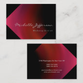 Makeup Artist Pink Lila Black Business Card Visitenkarte (Vorne/Hinten)
