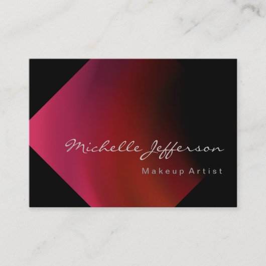 Makeup Artist Pink Lila Black Business Card Visitenkarte (Vorderseite)