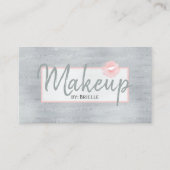 Makeup Artist Pink Lipstick Kiss Silver Glitzer Visitenkarte (Vorderseite)