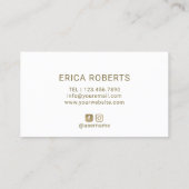 Makeup Artist Pink Lipstick Modern Gold Typografie Visitenkarte (Rückseite)