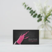 Makeup Artist/Pink Lipstick Visitenkarte (Stehend Vorderseite)