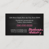 Makeup Artist/Pink Lipstick Visitenkarte (Rückseite)