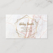 Makeup Artist Pink Marble Geometric Visitenkarte (Rückseite)