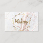 Makeup Artist Pink Marble Geometric Visitenkarte (Vorderseite)