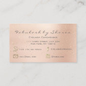 Makeup Artist Pink Rose Gold Glitzer Lila Sparkus Visitenkarte (Rückseite)