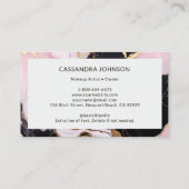 Makeup Artist Pink Schwarz-weiß Marbella Glitzer L Visitenkarte (Rückseite)