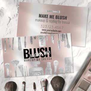 Makeup Artist Platinum Glitzer + Metallic Pink Visitenkarte