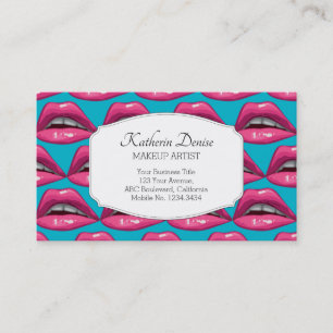 Makeup Artist Pop Art Pink Lift Business Card Visitenkarte