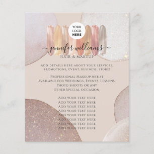 Makeup Artist Promotions Elegantes Glittery Logo Flyer