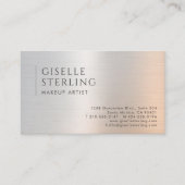 Makeup Artist QR Code Brushed Metal Visitenkarte (Vorderseite)