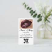 Makeup artist qr Code Foto minimalistischer Chic Visitenkarte (Stehend Vorderseite)