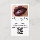 Makeup artist qr Code Foto minimalistischer Chic Visitenkarte (Vorderseite)