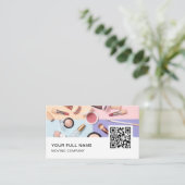 Makeup Artist QR-Code Logo Social Media Visitenkarte (Stehend Vorderseite)