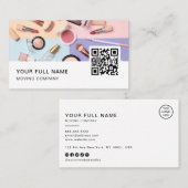 Makeup Artist QR-Code Logo Social Media Visitenkarte (Vorne/Hinten)