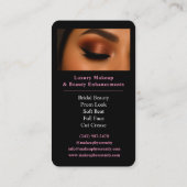 Makeup Artist QR Code Luxury Black Pink Beauty Visitenkarte (Rückseite)