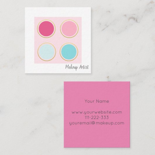 Makeup Artist Quadratische Visitenkarte (Vorne/Hinten)