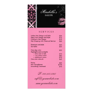 Makeup Artist Rack Card Kosmetologie Rosa Werbekarte