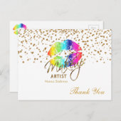 Makeup Artist Rainbow Lippen auf weiß Postkarte (Vorne/Hinten)