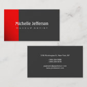 Makeup Artist Red Dark Gray Trendy Business Card Visitenkarte (Vorne/Hinten)
