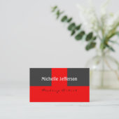 Makeup Artist Red Gray Color Business Card Visitenkarte (Stehend Vorderseite)