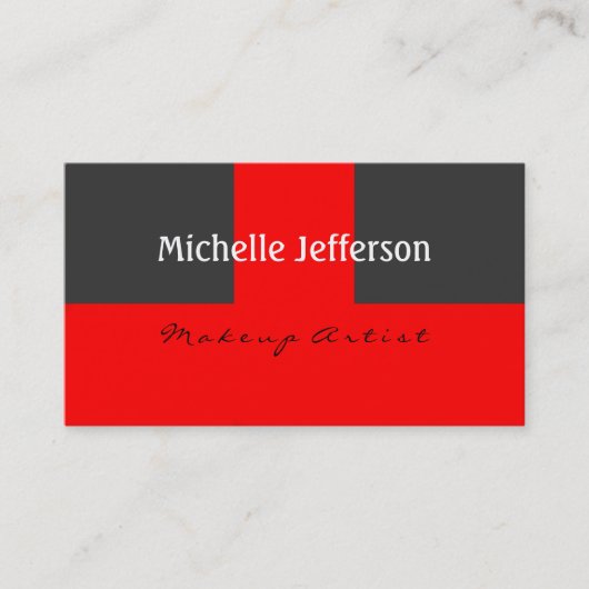 Makeup Artist Red Gray Color Business Card Visitenkarte (Vorderseite)
