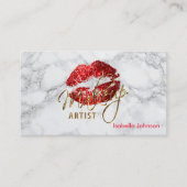 Makeup Artist Red Lips Ernennung Terminkarte (Vorderseite)