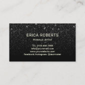 Makeup Artist Red Lips Gold Typograpie Dunkler Gli Visitenkarte (Rückseite)