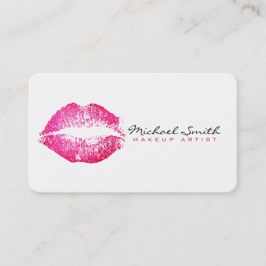Makeup Artist Red Lips Visitenkarte (Vorderseite)