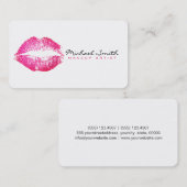 Makeup Artist Red Lips Visitenkarte (Vorne/Hinten)