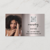 Makeup Artist Red Lipstick Foto QR Code Blush Visitenkarte (Rückseite)