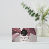 Makeup Artist Red Lipstick Foto QR Code Blush Visitenkarte (Stehend Vorderseite)