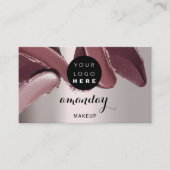 Makeup Artist Red Lipstick Foto QR Code Blush Visitenkarte (Vorderseite)
