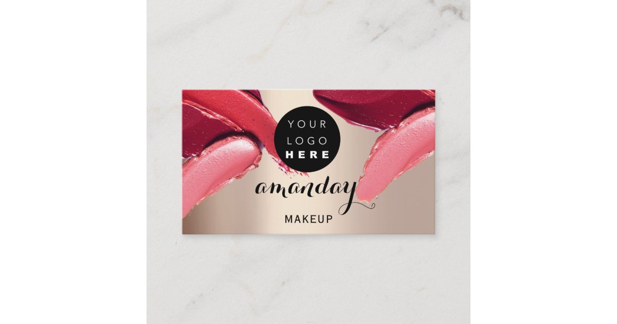Makeup Artist Red Lipstick Foto QR Code Rose Visitenkarte | Zazzle.de