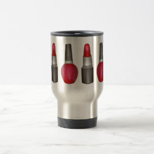 Makeup Artist Red Lipstick Nail Polnische Schönhei Reisebecher