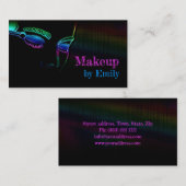 Makeup Artist Retro Lila Pink Gradient Visitenkarte (Vorne/Hinten)