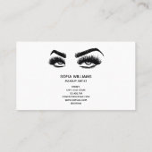 Makeup artist Roll Eye Beauty Salon Lash Extension Visitenkarte (Rückseite)