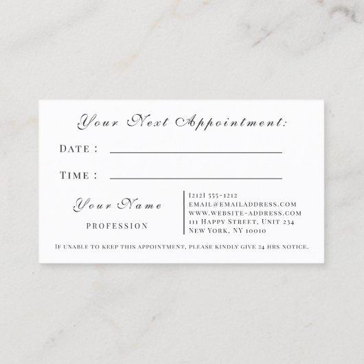 Makeup Artist Rose Eyelash Terminierungskarte VIP Terminkarte (Rückseite)