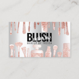 Makeup Artist Rose Glitzer + Metallisches Platinei Visitenkarte