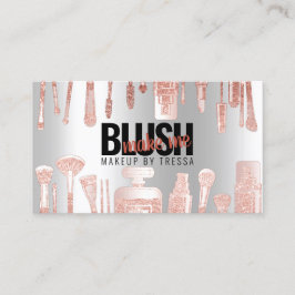 Makeup Artist Rose Glitzer + Metallisches Platinei Visitenkarte