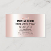 Makeup Artist Rose Glitzer + Metallisches Rosa Visitenkarte (Rückseite)
