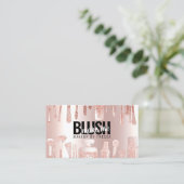 Makeup Artist Rose Glitzer + Metallisches Rosa Visitenkarte (Stehend Vorderseite)