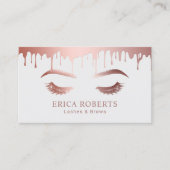 Makeup Artist Rose Gold Drilling Lashes & Brows Visitenkarte (Vorderseite)