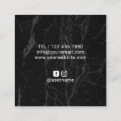 Makeup Artist Rose Gold Dripping Lips Marmor Quadratische Visitenkarte (Rückseite)